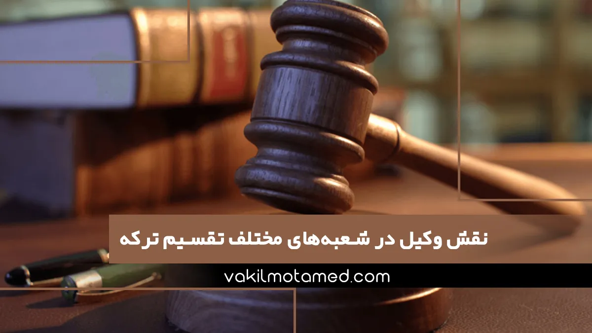 نقش وکیل در شعبه‌های مختلف تقسیم ترکه